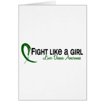 Liver Disease Fight Like A Girl 6.3 Greeting Cards