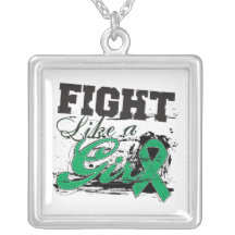Liver Disease Fight Like A Girl Distressed Pendant