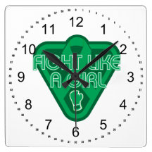 Liver Disease Fight Like A Girl Glove Square Wall Clock