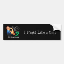 Liver Disease Fight Like a Girl Rosie The Riveter Bumper Stickers