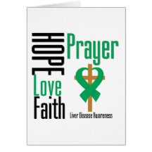 Liver Disease Hope Love Faith Prayer Cards
