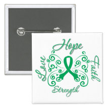 Liver Disease Hope Motto Butterfly Pinback Button