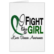 Liver Disease I Fight Like A Girl 10.1 Greeting Card