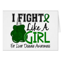 Liver Disease I Fight Like A Girl 15.5 Greeting Cards