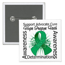 Liver Disease Inspirations Spiral Ribbon Pinback Buttons