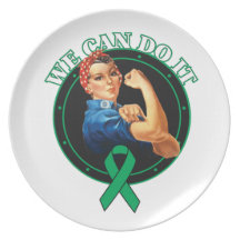Liver Disease - Rosie The Riveter - We Can Do It Plates