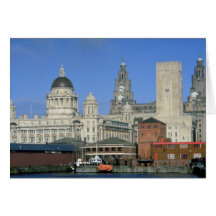 Liverpool city skyline, England, U.K. Greeting Cards