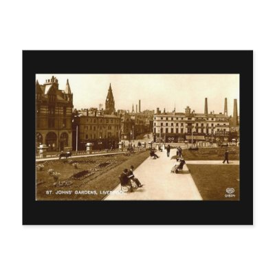 Liverpool, St John's Gardens 1914 Post Card by gregoryolney2