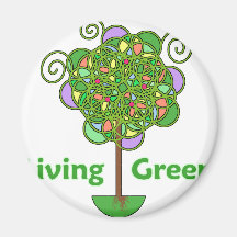 Living Green Tree Refrigerator Magnets