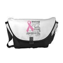 Living Life With Faith Breast Cancer Awareness Messenger Bag