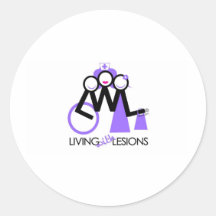 Living With Lesions Round Stickers