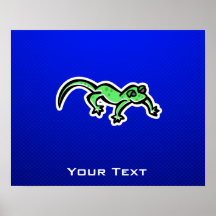 Lizard; Blue Posters