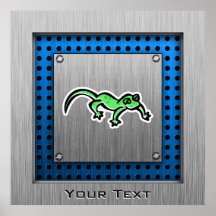 Lizard; brushed metal-look print