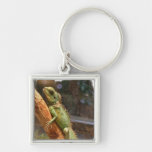Lizard Climbing a Tree Keychain