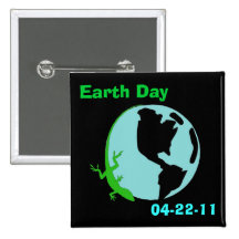 Lizard Earth Day 2011 Button