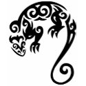 LIZARD TRIBAL BLACK T SHIRT