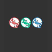 Lizards in Red, Green and Blue T-shirt