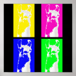 llama-blocks graphic print poster