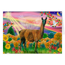 Llama (brown) - Autumn Angel Cards