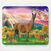 Llama (brown) - Autumn Angel Mousemat