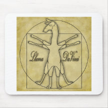 Llama Da Vinci Mouse Pad