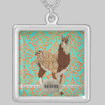 Llama Damask Mum  Necklace necklaces