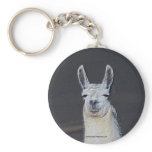 Llama Face Digital Art Photo Animal Keychain