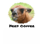 Llama Need Coffee Humourous Funny Animal T Shirt