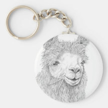 Llama Portrait Key Chains
