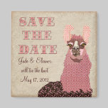 Llama  Save the Date White Vintage Magnet magnets