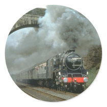 LMS Class 5 blasts along the Settle & Carlisle rou Round Stickers