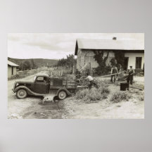 Loading a mower – 1940. poster