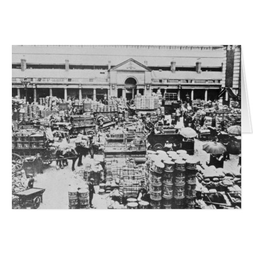 Loading Fruit at Covent Garden Market, 1900 Card