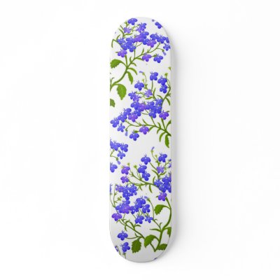 Lobelia Garden Flowers Skateboard by twopurringcats