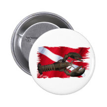 Lobster Divers Do It Better by FishTs.com Pinback Button