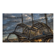 Lobster Traps and Tall Ship Masts Business Card Template