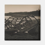 Lobster Traps Sepia Magnets