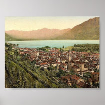 Locarno, general view, Tessin, Switzerland vintage Poster