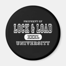 Lock and Load University Dark Refrigerator Magnets
