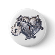 Locked Heart Pinback Button