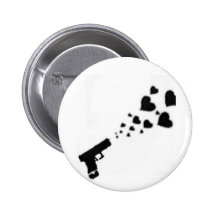 Locked & Loaded With Hearts Pinback Button