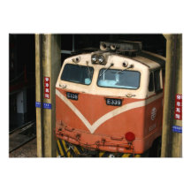 Locomotive at Changhua Roundhouse, Taiwan Card