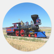 Locomotive Steam Engine Train Photo Round Stickers