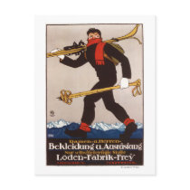 Loden Ski Clothes Skiing Advertisement Poster Postcards