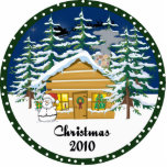 Log Cabin 2010 Ornament photo sculptures