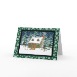 log cabin christmas card