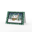 log cabin christmas cards