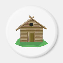 Log Cabin Refrigerator Magnet