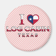 Log Cabin, Texas Refrigerator Magnet