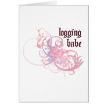 Logging Babe Greeting Card